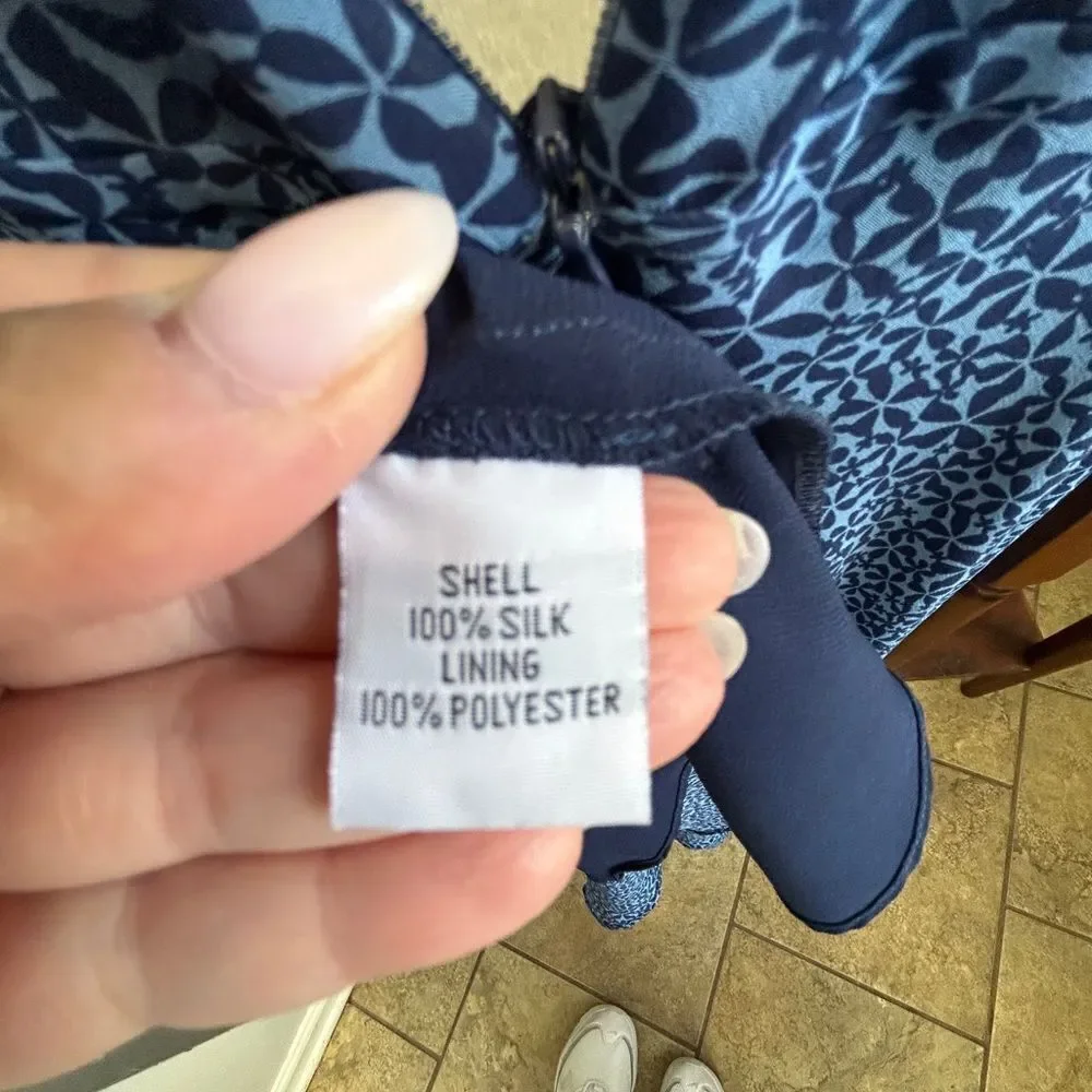 Talbots Blue Silk Pleated Maxi dress - Picture 8 of 9